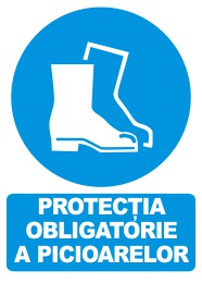 indicator protecţia obligatorie a picioarelor